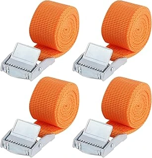 4 Adet Turuncu Polyester Gergi Kayışı, Kısa, Germe Kayışı, 1 M X 2,5 Cm, Çinko Alaşım Klipsli, Ayarlanabilir Bağlama Kayışı, Bisiklet, Trolley, Araba Kemeri Için (4 Adet, 1 M) ürün görseli 1