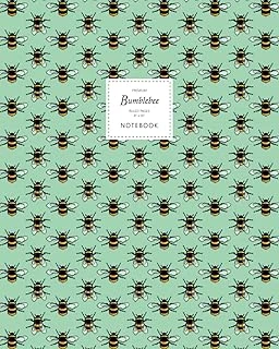 Bumblebee Notebook - Ruled Pages - 8X10 - Premium: (Green Edition) Fun Notebook 192 Ruled/Lined Pages (8X10 Inches / 20.3X25.4 Cm / Large Jotter) ürün görseli 1