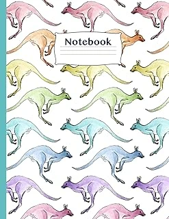 Kangaroo Notebook: 8.5" X 11" - 120 Page Blank Lined Pages Notebook For Australia Love Support And Kangaroo Lovers - Rainbow ürün görseli 1
