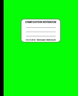 Composition Notebook: Lime Green Composition Notebook Wide Ruled For School, Notes Or Journaling, 7.5 X 9.25 In (19.05 X 23.5 Cm), 100 Pages ürün görseli 1