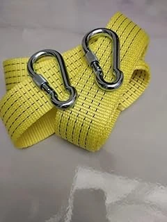 Çeki Halatı 3 Ton 3 M (Çekme Halati) Kumaş 10 Mm Vi̇dali Metal Çengelli̇ Karabinalı, Turuncu Kumaş Çeki Halatı, 5 Cm Genişlik 2Mm, Yüksek Dayanıklı, Çelik Uçlu Araba Çekme, Oto Çeki ürün görseli 1