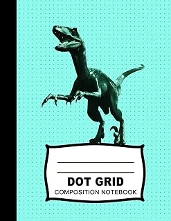 Dot Grid Composition Notebook: Beautiful And Large (8.5 X 11 Inches) - 100+ Dotted Pages Black Dotted Notebook - Age Journal For School And ... Dinosaur Notebook ( Ofiice Essentials ) ürün görseli 1