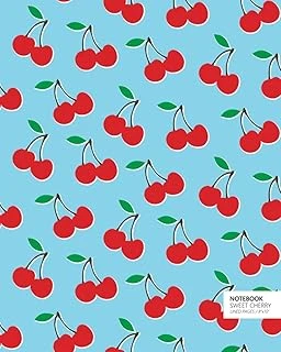 Sweet Cherry Notebook: (Sky Edition) Fun Notebook 192 Ruled/Lined Pages (8X10 Inches / 20.3X25.4 Cm / Large Jotter) ürün görseli 1