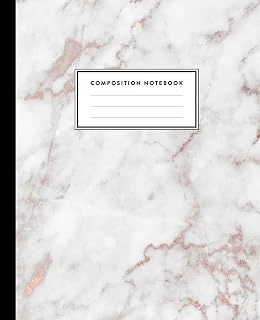 Composition Notebook: Smokey White Marble And Gold Detail - Notebook For Girls, Kids, School, Students And Teachers (College Ruled 7.5 X 9.25, 100 Pages) ürün görseli 1