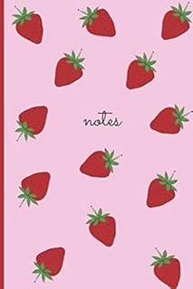 Notes: Strawberry Red And Pink Lined Notebook Journal - Ideal For Stationery Addicts! (6 X 9 Inch, 120 Pages) ürün görseli 1
