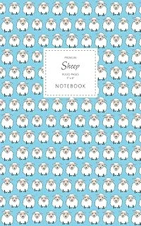 Sheep Notebook - Ruled Pages - 5X8 - Premium: (Blue Edition) Fun Animal Notebook 96 Ruled/Lined Pages (5X8 Inches / 12.7X20.3Cm / Junior Legal Pad / Nearly A5) ürün görseli 1