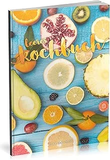 Dékokind® Leeres Kochbuch: Für Über 80 Lieblingsrezepte || Ca. A5 Softcover || Rezeptbuch Zum Selbstgestalten / Selberschreiben Mit Inhaltsverzeichnis || Motiv: Leckeres Obst ürün görseli 1