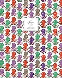Octopus Notebook - Ruled Pages - 8X10 - Premium: (Autumn Edition) Fun Notebook 192 Ruled/Lined Pages (8X10 Inches / 20.3X25.4 Cm / Large Jotter) ürün görseli 1