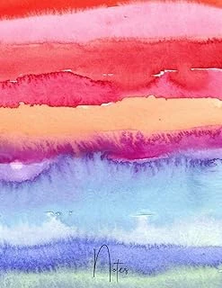 Notes: Beautiful Watercolor College Ruled Notebook Journal - 120 Pages - Large (8.5 X 11 Inches) ürün görseli 1