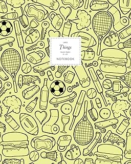 Things Notebook - Ruled Pages - 8X10 - Large: (Yellow Edition) Fun Notebook 192 Ruled/Lined Pages (8X10 Inches / 20.3X25.4 Cm / Large Jotter) ürün görseli 1