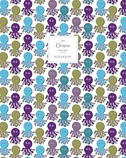 Octopus Notebook - Ruled Pages - 8X10 - Premium: (Winter Edition) Fun Notebook 192 Ruled/Lined Pages (8X10 Inches / 20.3X25.4 Cm / Large Jotter) ürün görseli 1