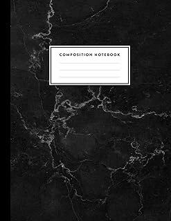 Composition Notebook: Smokey Black Marble Compositon Book For Girls, Kids, School, Students And Teachers (College Ruled 8.5 X 11, 100 Pages) ürün görseli 1