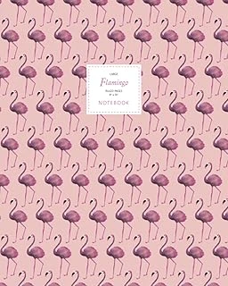 Flamingo Notebook - Ruled Pages - 8X10 - Premium: (Light Pink Edition) Fun Notebook 192 Ruled/Lined Pages (8X10 Inches / 20.3X25.4 Cm / Large Jotter) ürün görseli 1