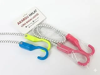 Akarsu Halat Lüks Bagaj Lastiği 80 Cm - Yüksek Mukavemetli Elastik Gergi Kordonu, Plastik Korumalı Çelik Kancalı, Araç Motosiklet İçin Valiz Sabitleme İpi ürün görseli 1