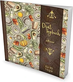 Gockler® Diät-Tagebuch: Das 90 Tage Abnehmtagebuch Zum Ausfüllen • Professionell Gestaltet, Softcover Mit Glänzendem • Motiv „Vegetarisch“ • Ein Ernährungstagebuch Zum Abnehmen ürün görseli 1