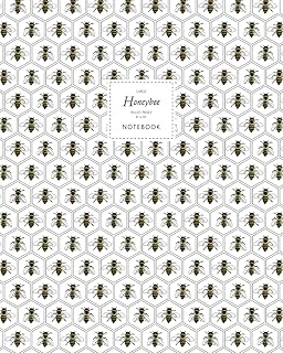 Honeybee Notebook - Ruled Pages - 8X10 - Large: (White Edition) Fun Notebook 192 Ruled/Lined Pages (8X10 Inches / 20.3X25.4 Cm / Large Jotter) ürün görseli 1