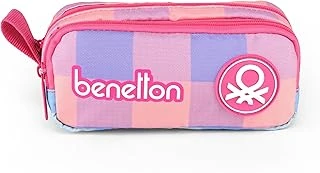 Kız Çocuk Pembe Yazılı Çift Gözlü Kalem Kutusu ürün görseli 1