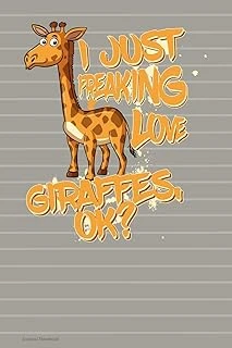 I Just Freaking Love Giraffes Ok Journal Notebook - Lined: 130 Pages 6 X 9 Lined Writing Paper School Student Teacher English Language Arts Diary Planner To Do List ürün görseli 1
