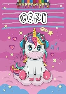 Cori: Personalized Coloring Book For Cori | Theme: Unicorn | Birthday Gift For Girl, Daughter ... | Ages: 4-8 | 25 Unicorn Designs With Name Cori, Large Size A4 (Ca. 8.5 X 11 Inches) ürün görseli 1