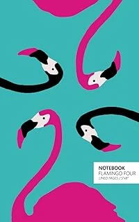 Notebook Flamingo Four: (Turquoise Edition) Fun Notebook 96 Ruled/Lined Pages (5X8 Inches / 12.7X20.3Cm / Junior Legal Pad / Nearly A5) ürün görseli 1