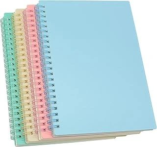 Yansanido Spiral Defter, 4 Adet 8,3 Inç X 5,9 Inç A5 Kalın Plastik Sert Kapak 7 Mm Kolej Çizgili 4 Renkli 80 Yaprak - 160 Sayfa Çalışma Notlar Için Günlük (4) ürün görseli 1