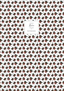 Robin Notebook - Lined Pages - A4 - Christmas: (White Edition) Fun Notebook 192 Lined Pages (A4 / 8.27X11.69 Inches / 21X29.7Cm) ürün görseli 1