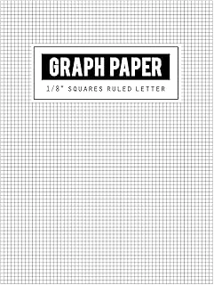 Graph Paper 1/8" Squares Ruled: Black Lines Law Ruled Letter, Writing Paper Notebook, Letter-Sized Lined Paper Is College Ruled And Oriented, Black Lines Is Law Ruled, Size 8.5 X 11 Inch, 100 Pages ürün görseli 1