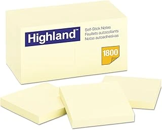 Highland Notlar, 3 X 3 Inç, Sarı, 18-Ped/Paket ürün görseli 1