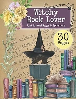 Witchy Book Lover Junk Journal Pages & Ephemera: 30 Double-Sided Pages With Patterns, Labels, Tags, Journal Cards: For Junk Journaling, Card Making, ... Crafting And More! (Fussy Cut Collection) ürün görseli 1