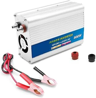 Jouis İnverter 12V 220V Çevirici 500W, Araç İçi Güç Dönüştürücü Oto Adaptör, Solar Akü Bağlantılı Çift Voltaj Korumalı Alüminyum Kasa Modifiye Sinüs İnvertör ürün görseli 1