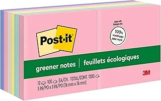 Geri Dönüşüm Pastel Notes, 3 X 3, Sunwashed Pier, 12 100-Sheet Ped/Paket ürün görseli 1