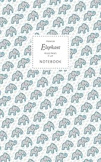 Elephant Notebook - Ruled Pages - 5X8 - Premium: (Blue Edition) Fun Notebook 96 Ruled/Lined Pages (5X8 Inches / 12.7X20.3Cm / Junior Legal Pad / Nearly A5) ürün görseli 1