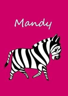Mandy: Personalisiertes Malbuch / Notizbuch / Tagebuch - Zebra - A4 - Blanko ürün görseli 1