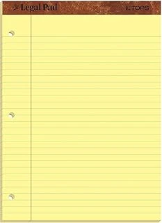 Tops Yasal Pad Legal Pad, 8 – 1/2 X 11 – 3/10,2 Cm, Delikli, 3-Delik Delikli, Kanarienvoegel, Legal/Genişlik Rule, 50 Yaprak Blok, 12 Pads Pack (75351) ürün görseli 1