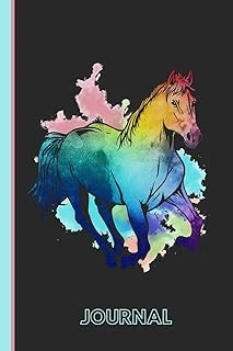 Journal: Running Horse Watercolor, Daily Writing Journal, Notebook Planner, Lined Paper, 100 Pages (6" X 9") School Teachers Students ürün görseli 1