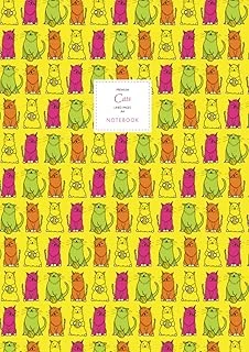 Cats Notebook - Lined Pages - A4 - Premium: (Yellow Edition) Fun Notebook 192 Lined Pages (A4 / 8.27X11.69 Inches / 21X29.7Cm) ürün görseli 1