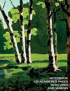 Notebook 120 Numbered Pages With Lines And Margin: Series Notebook With Cover By Arkhip Kuindzhi, Ruled 8.5X11 Notebook With Margin, Perfect ... Sums, Composition Notebook Or Even Journal ürün görseli 1