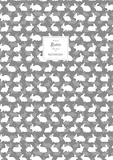 Rabbit Notebook - Lined Pages - A4 - Premium: (Grey Edition) Fun Notebook 192 Lined Pages (A4 / 8.27X11.69 Inches / 21X29.7Cm) ürün görseli 1