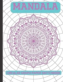 Mandala Drawing Practice Workbook: Coordinate Graph Paper| Circular Grid Mandala Exercise Notebook| 15 Degree Angles, 1/2-Inch Radials On ... Primary Spokes 24| 8.5" X 11", 120 Pages ürün görseli 1
