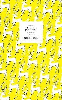 Reindeer Notebook - Ruled Pages - 5X8 - Premium: (Yellow Edition) Fun Notebook 96 Ruled/Lined Pages (5X8 Inches / 12.7X20.3Cm / Junior Legal Pad / Nearly A5) ürün görseli 1
