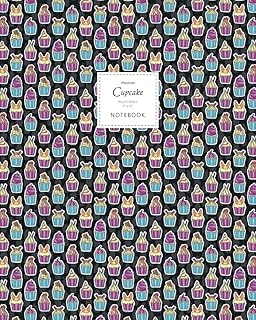 Cupcake Notebook - Ruled Pages - 8X10 - Large: (Dark Edition) Fun Notebook 192 Ruled/Lined Pages (8X10 Inches / 20.3X25.4 Cm / Large Jotter) ürün görseli 1