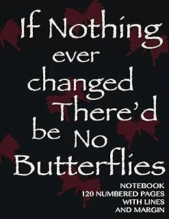 Notebook 120 Numbered Pages With Lines And Margin: If Nothing Changes Notebook With Black Cover, Ruled 8.5X11 Notebook With Margin, Perfect Bound, ... Essays, Composition Notebook Or Journal ürün görseli 1