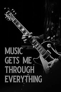 Music Gets Me Through Everything: Blank Lined Journal Notebook, 6" X 9", Guitar Notebook, Guitar Journal, Ruled, Writing Book, Notebook For Guitar Lovers, Guitar Gifts ürün görseli 1