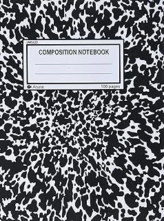 Unruled Composition Notebook: 100 Unruled Pages [50 Sheets], 7.5" X 9.25, Black Marble, Composition Cover, Perfect Bound Notebook. (Arune Composition Books) ürün görseli 1