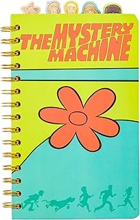 Silver Buffalo Warner Bros Scooby Doo Spiral Notebook With Character Tabs Featuring Scooby Doo, Shaggy, Daphne, Velma, And Fred, 8" X 5" Koleksiyon Figür Yetişkinler Çocuklar ürün görseli 1