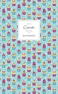 Cupcake Notebook - Ruled Pages - 5X8 - Premium: (Dark Edition) Fun Notebook 96 Ruled/Lined Pages (5X8 Inches / 12.7X20.3Cm / Junior Legal Pad / Nearly A5) ürün görseli 1