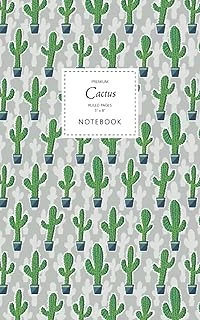 Cactus Notebook - Ruled Pages - 5X8 - Premium: (Saguaro Fresh) Fun Notebook 96 Ruled/Lined Pages (5X8 Inches / 12.7X20.3Cm / Junior Legal Pad / Nearly A5) ürün görseli 1