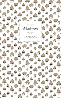 One Million Mushrooms Notebook - Ruled Pages - 5X8: (Button Brown Edition) Fun Notebook 96 Ruled/Lined Pages (5X8 Inches / 12.7X20.3Cm / Junior Legal Pad / Nearly A5) ürün görseli 1