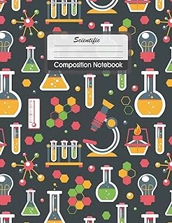 Scientific Composition Notebook: Science Cover 100 Pages, College Ruled Lined, Size 7.5 X 9.7" . Chemistry Notebook For Science Student, Research, College ürün görseli 1