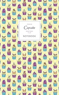 Cupcake Notebook - Ruled Pages - 5X8 - Premium: (Lemon Edition) Fun Notebook 96 Ruled/Lined Pages (5X8 Inches / 12.7X20.3Cm / Junior Legal Pad / Nearly A5) ürün görseli 1